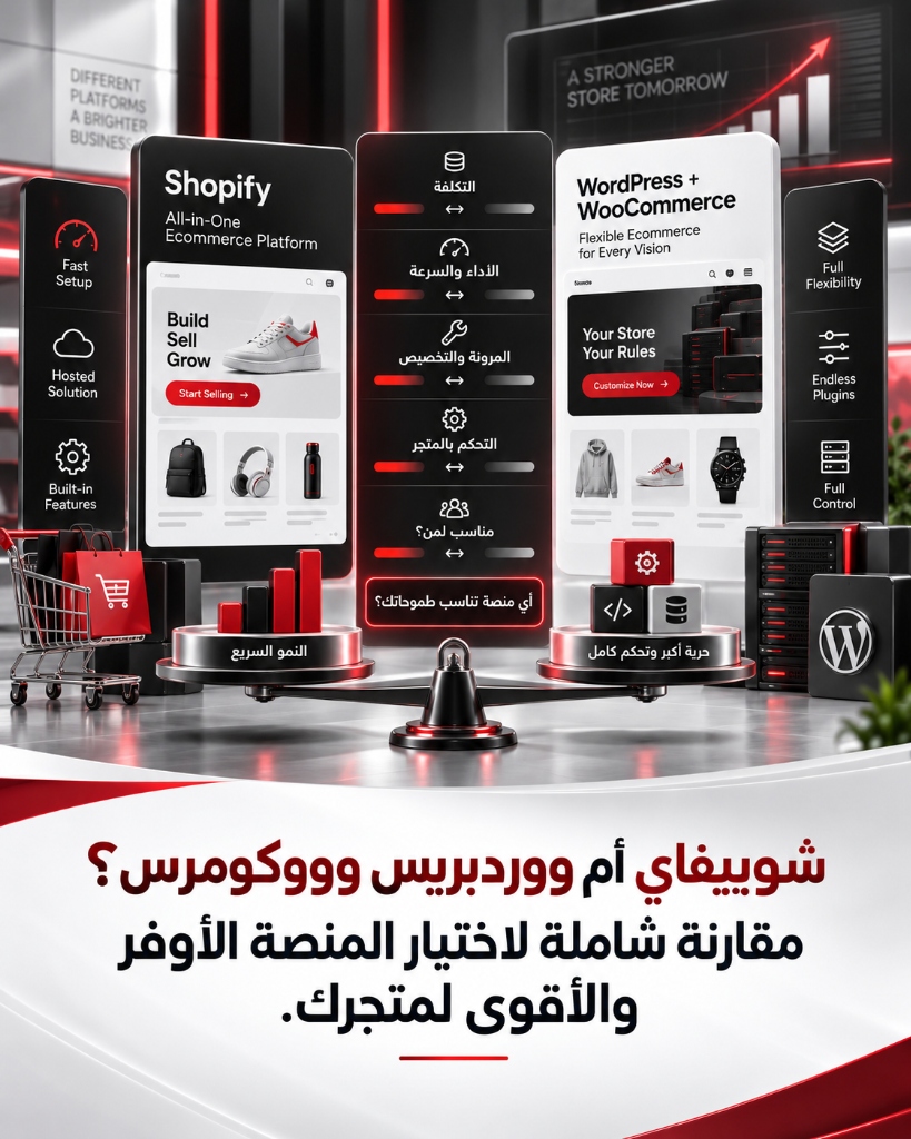 شوبيفاي أم ووردبريس وووكومرس؟ مقارنة شاملة لاختيار المنصة الأوفر والأقوى لمتجرك