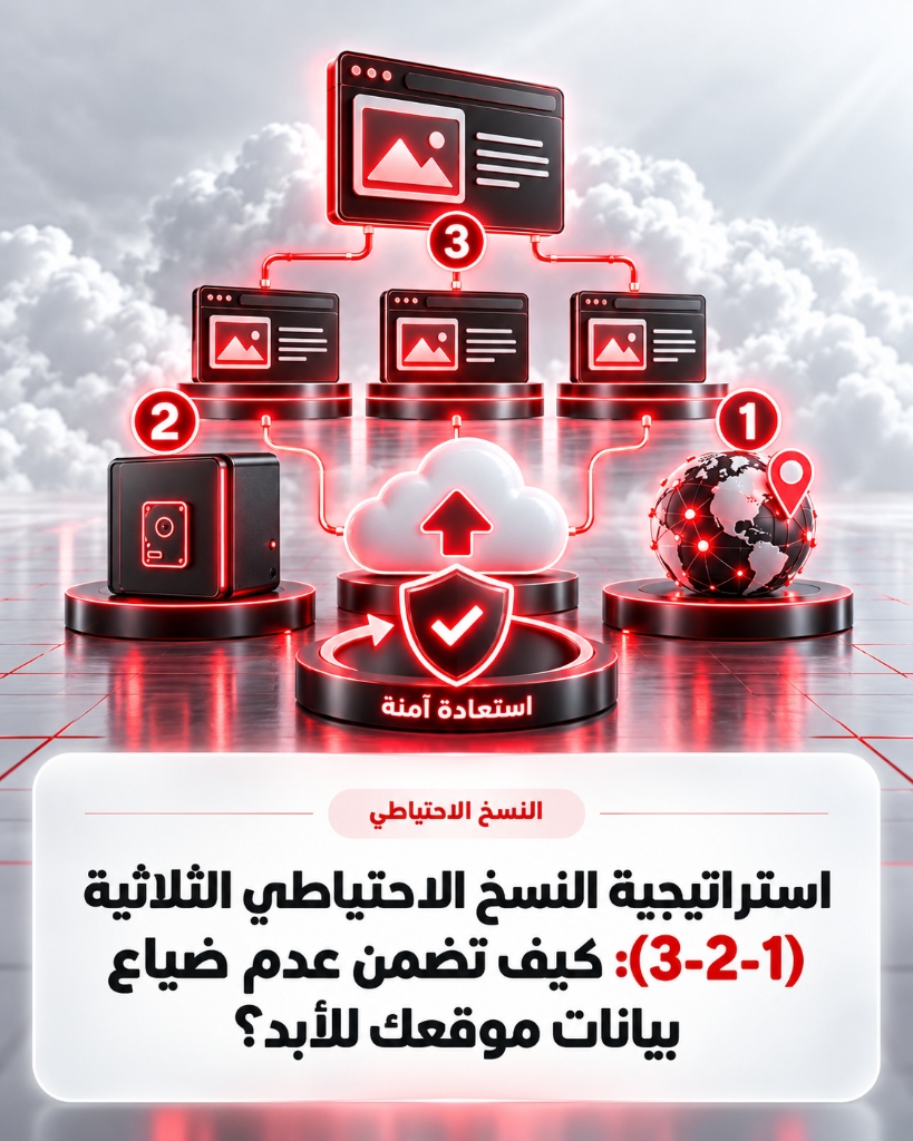 استراتيجية النسخ الاحتياطي الثلاثية (3-2-1): كيف تضمن عدم ضياع بيانات موقعك للأبد؟
