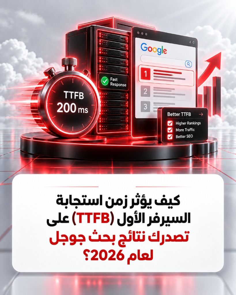 كيف يؤثر زمن استجابة السيرفر الأول (TTFB) على تصدرك نتائج بحث جوجل لعام 2026؟