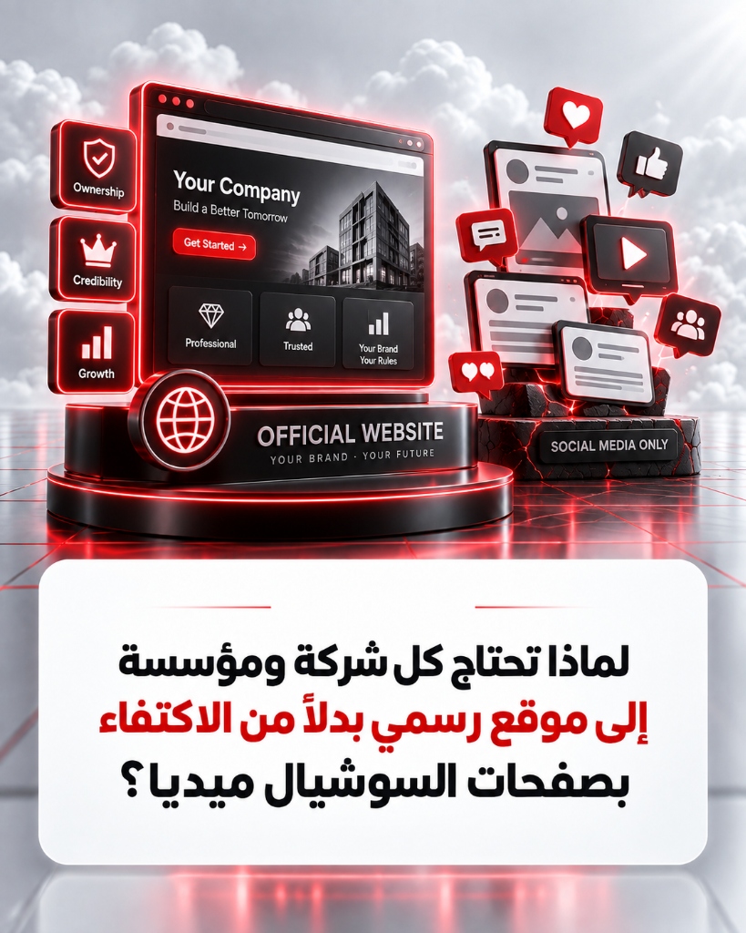 لماذا تحتاج كل شركة ومؤسسة إلى موقع رسمي بدلاً من الاكتفاء بصفحات السوشيال ميديا؟